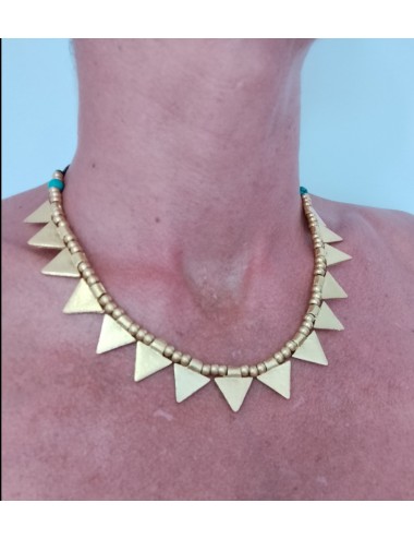 Collar Dijes Triangulares Oro