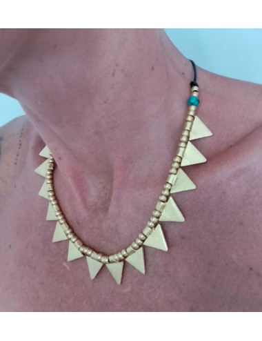 Collar Dijes Triangulares Oro