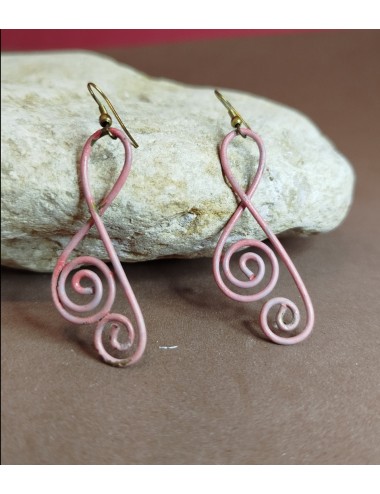 Pendientes Rosa con Espirales