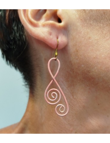 Pendientes Rosa con Espirales