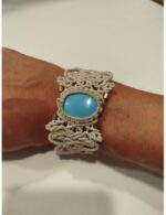 Pulsera Macramé Marrón Piedra