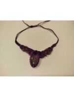 Collar corto macramé - piedra central