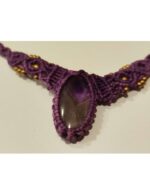Collar corto macramé - piedra central