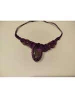 Collar corto macramé - piedra central