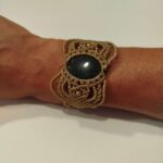 Pulsera Macramé Marrón Piedra