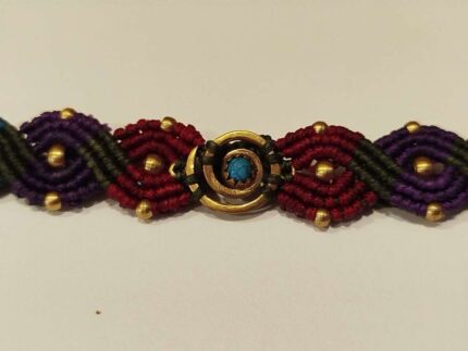 Pulsera de Macramé Espiral Piedra Turquesa