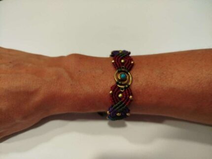 Pulsera de Macramé Espiral Piedra Turquesa