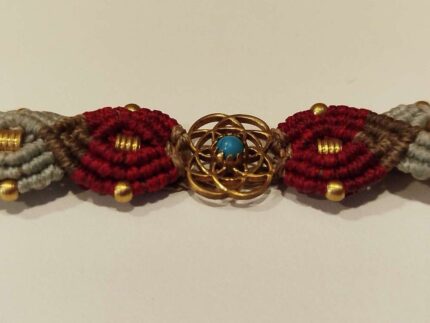 Pulsera de Macramé Mandala y Piedra Turquesa
