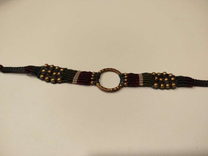 Pulsera Macramé círculo hueco