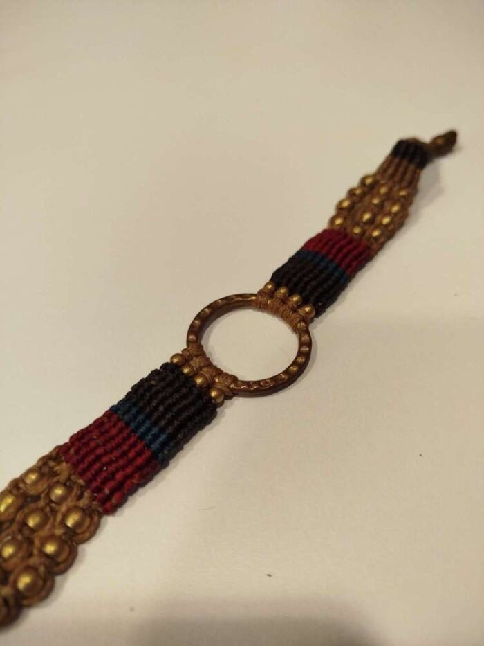 Pulsera Macramé círculo hueco
