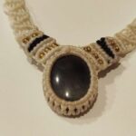 Gargantilla Macramé Blanco - Piedra central