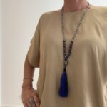 Collar Mala con Perlas Azul