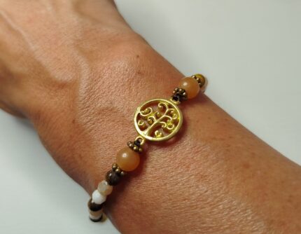 Pulseras Marrón/Blanco Árbol Vida