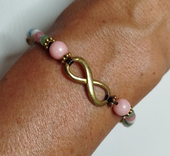 Pulseras Rosa/Azul claro-Infinito
