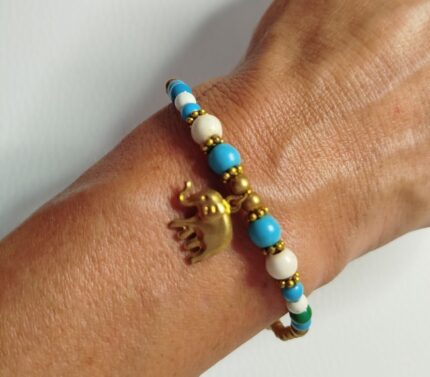 Pulseras Azul claro/Blanco Elefante