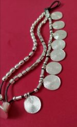 Brazalete Perlas y Medallas Baño Plata