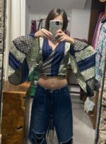 Top escalda corazón boho India look completo puesto