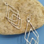 Pendientes TORNADO Rombos Superpuestos Plata