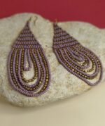 Pendientes Perlas Doradas y Violeta