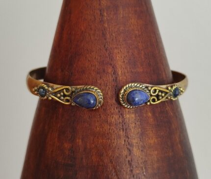 Pulseras Oro Étnicas Rígidas con Perlas