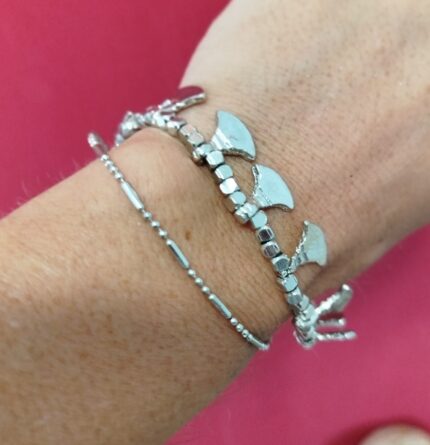 Pulsera Doble Colgantes Hacha