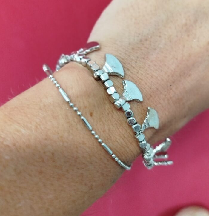 Pulsera Doble Colgantes Hacha