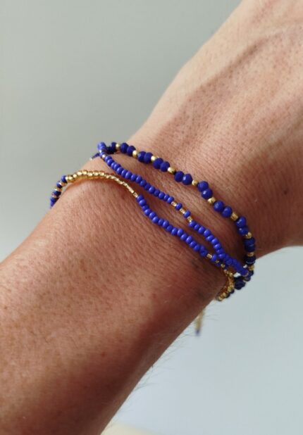 copy of Pulsera cuentas negras y doradas