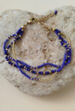 copy of Pulsera cuentas negras y doradas