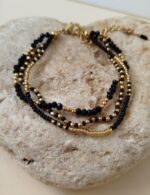 copy of Pulsera cuentas negras y doradas