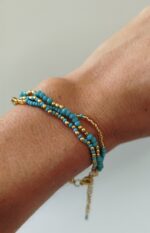 copy of Pulsera cuentas negras y doradas