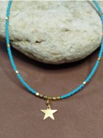 Collar Cuentas y Estrellita dorada