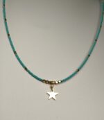 Collar Cuentas y Estrellita dorada