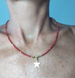 Collar Cuentas y Estrellita dorada