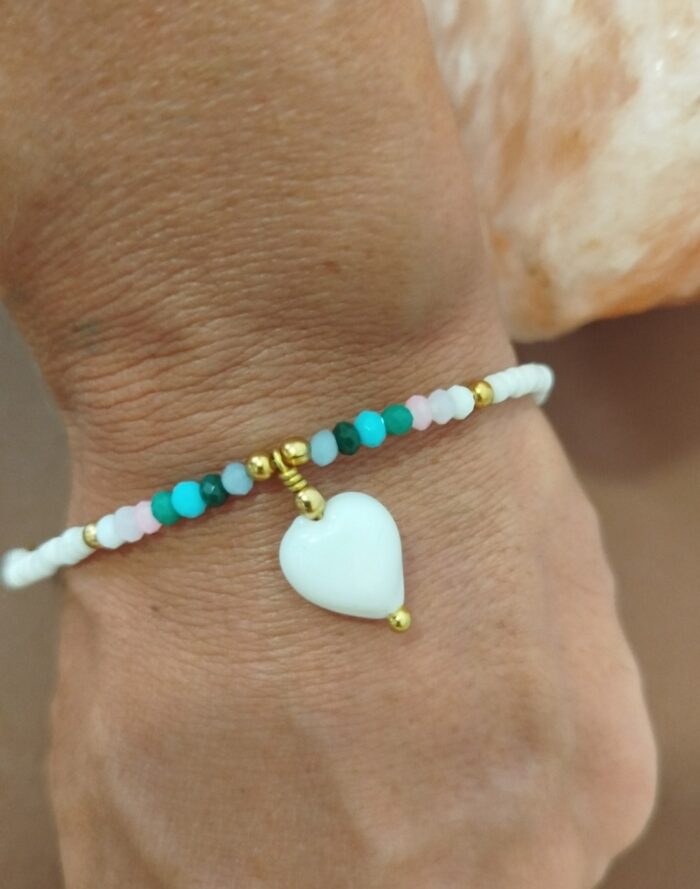 Pulsera Cuentas Corazón