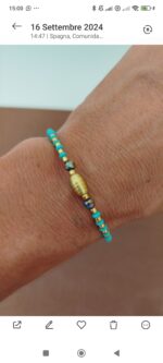 Pulsera Fina Cuentas Colorada
