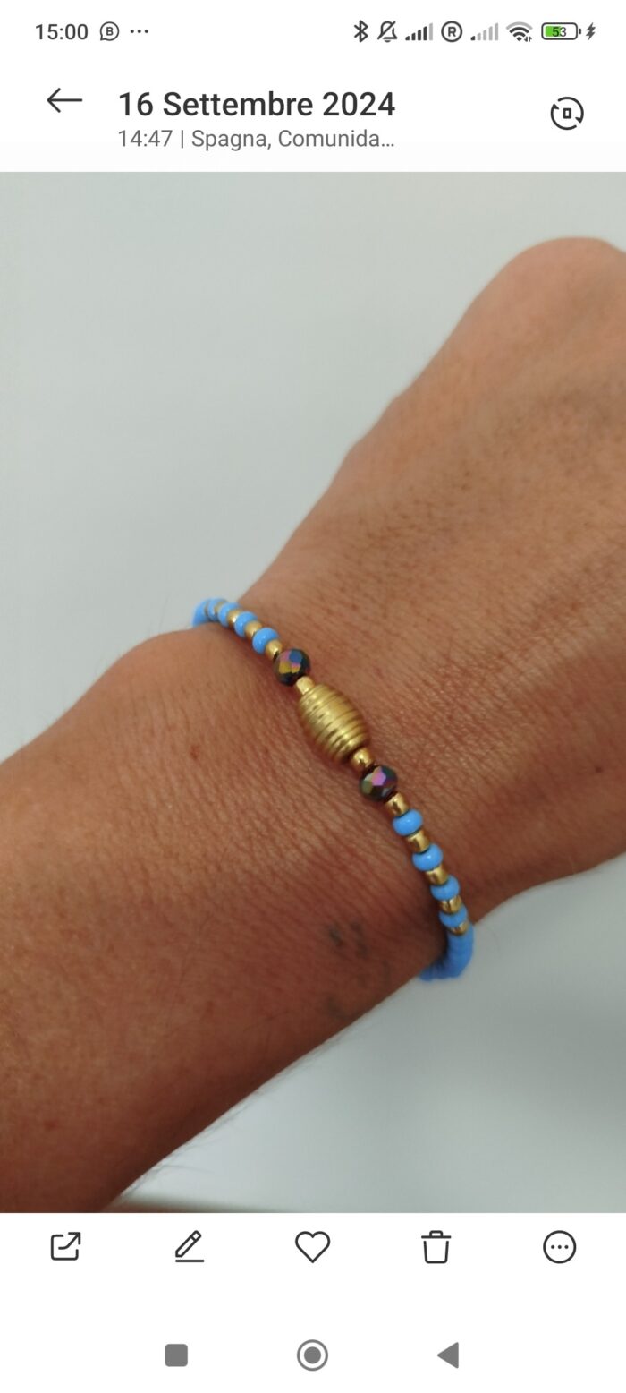 Pulsera Fina Cuentas Colorada