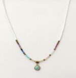 Collar Cuentas y Gota de Piedra