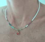 Collar Cuentas y Gota de Piedra