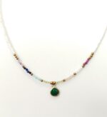 Collar Cuentas y Gota de Piedra