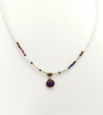 Collar Cuentas y Gota de Piedra