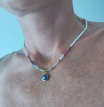 Collar Cuentas y Gota de Piedra