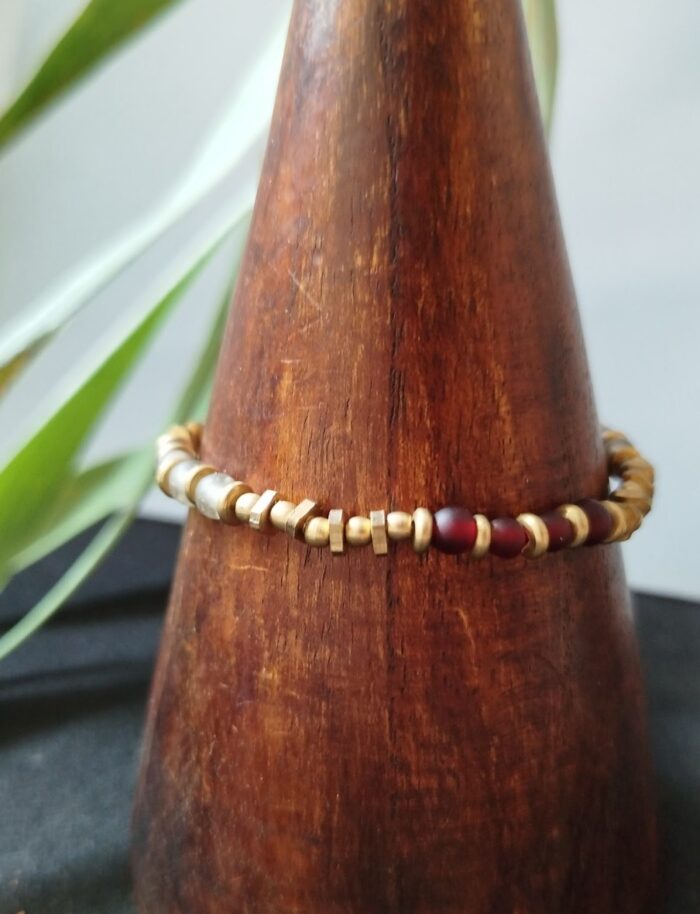 Pulsera Cuentas Opacas y Oro
