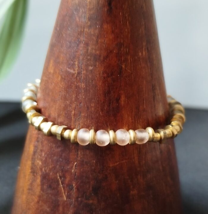 Pulsera Cuentas Opacas y Oro