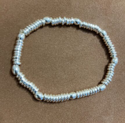 Pulsera elástica - Perlas en baño de plata