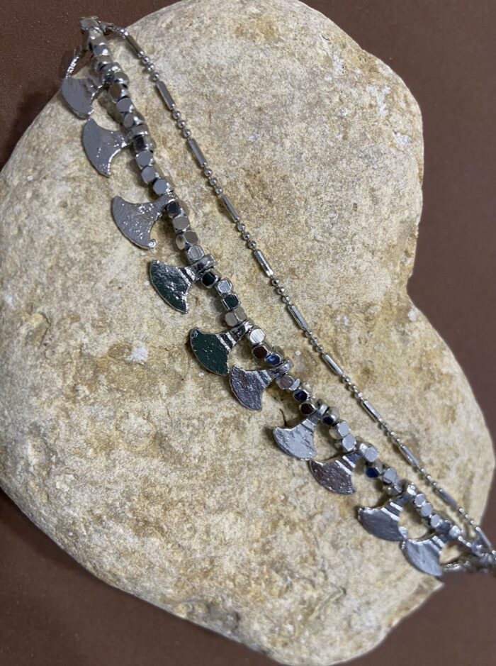 Pulsera Hacha - Baño de Plata