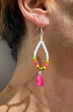 Pendientes con cuentas y borla