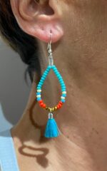 Pendientes con cuentas y borla