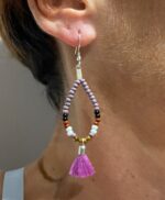 Pendientes con cuentas y borla