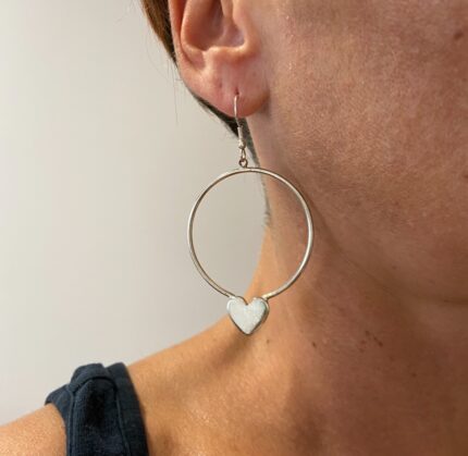 Pendientes aro colgante corazón