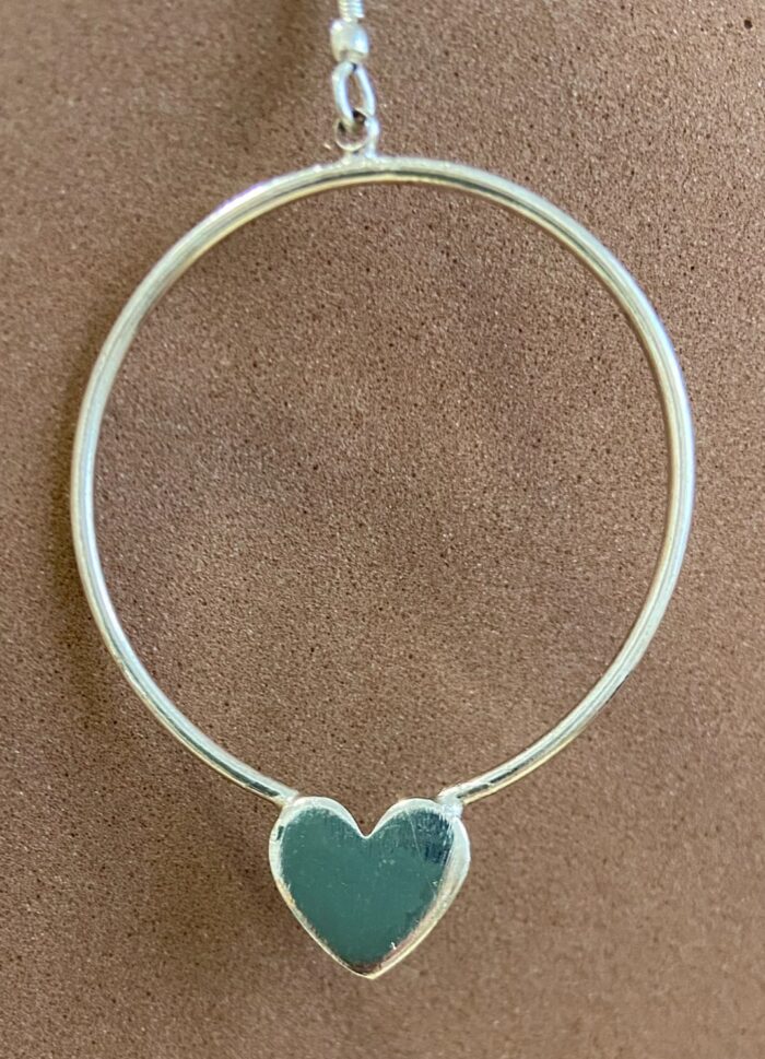 Pendientes aro colgante corazón